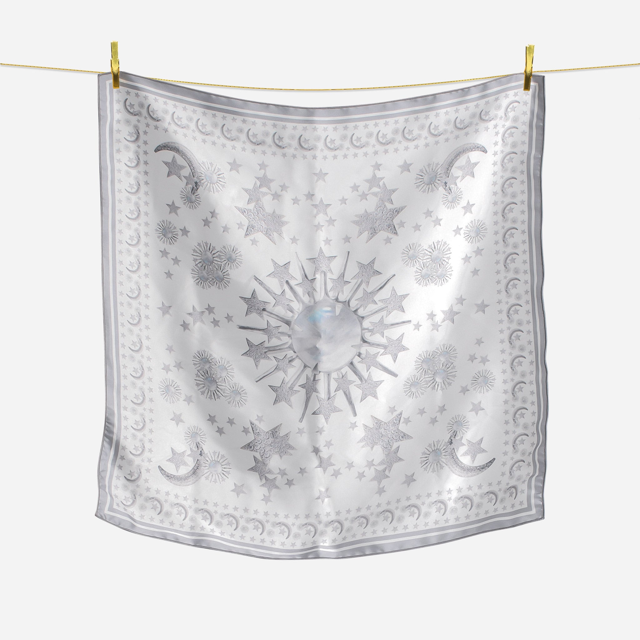 Moonstone and Stars White Scarf –